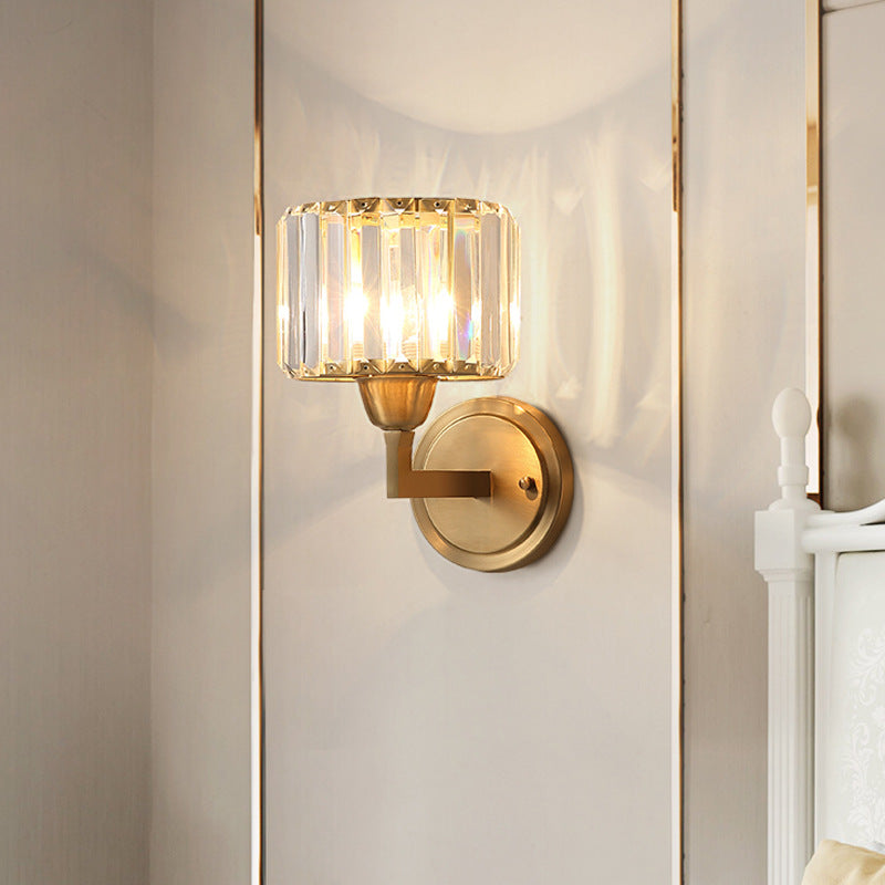 Simpuco 1 Light Sconce Drum Sconce Aibrice Aibring Sconce Aibring Aibrice con crystal Shade