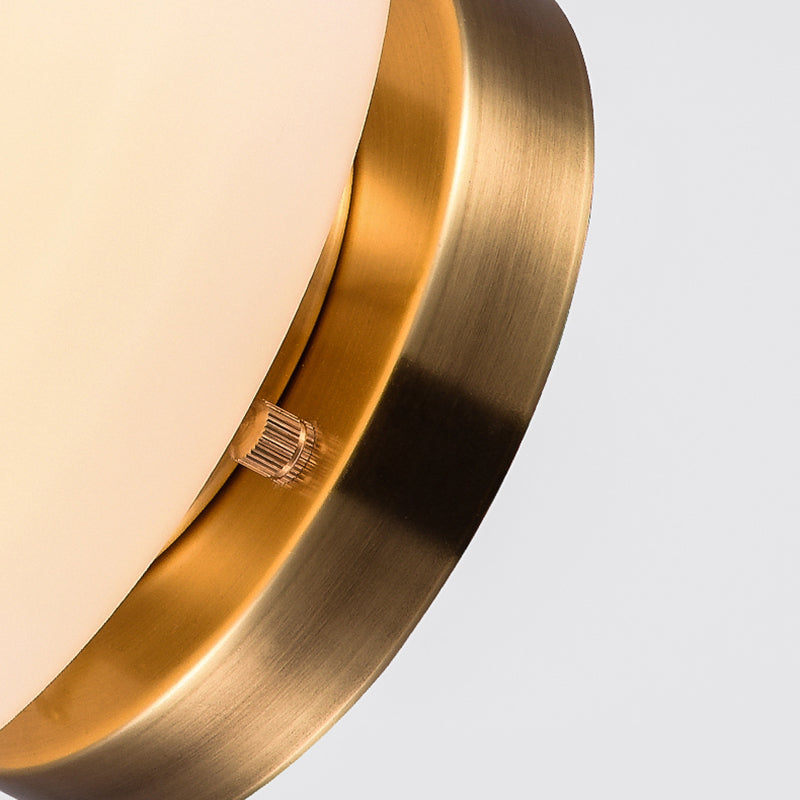 1 lampe fluorescente tambour traditionnel lustre en verre blanc pour salon