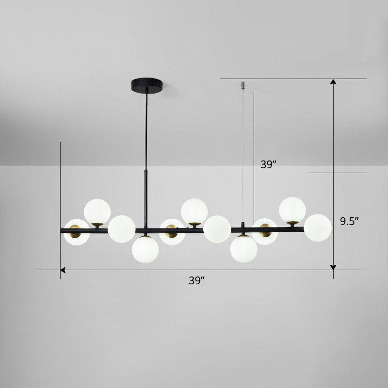 Glass Bubble Hanging Lamp Postmodernism LED Island Lighting Fixture for Dining Room