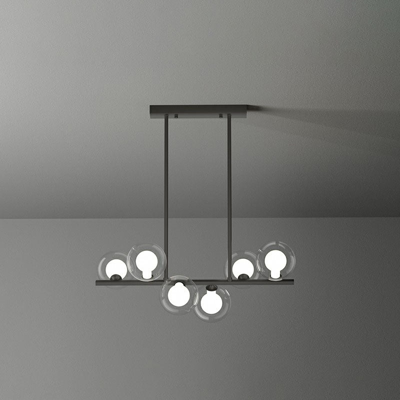 Postmodern LED Island Light Fixture Bubbles Pendant Lamp with Clear and White Glass Shade
