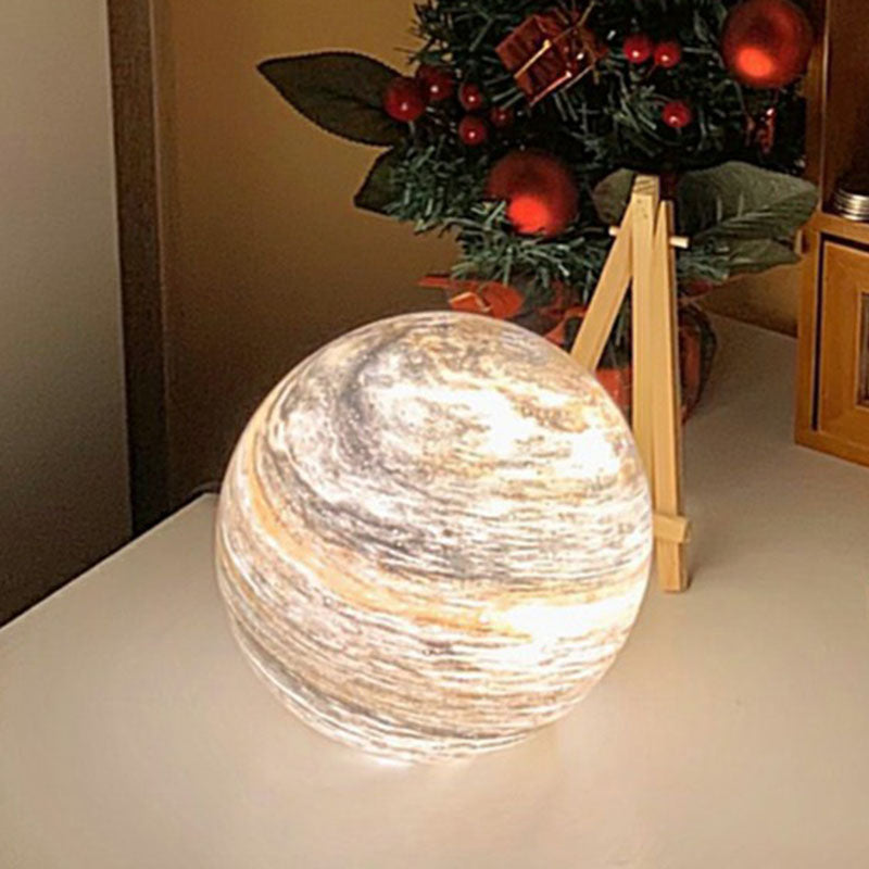 Verre de vitrail Cosmos Planet Lumière Lumière décorative 1 Éclairage de table de bulbe pour les enfants