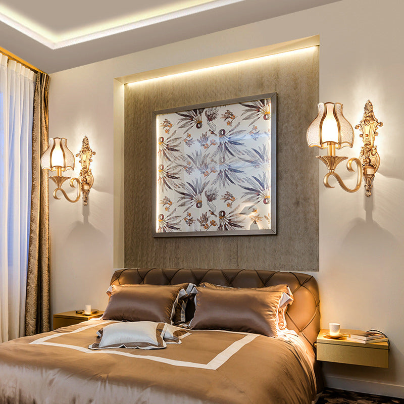 Verre en verre biseauté Éclairage de lambe de lampe de paroi simplicité Corridor Wall Lightture en laiton