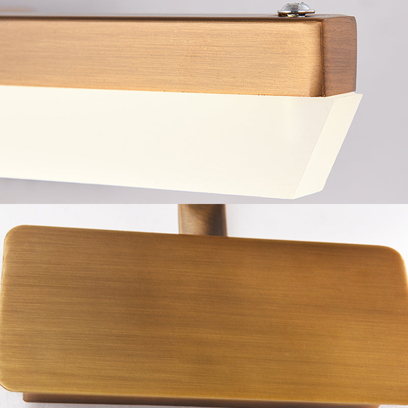Armverstellbares LED -Wandhalterung Licht mit Geweihen 17 "/23" /31,5 "breites Acryl -LED -Badezimmerbeleuchtung in Messing, warm/weißes Licht