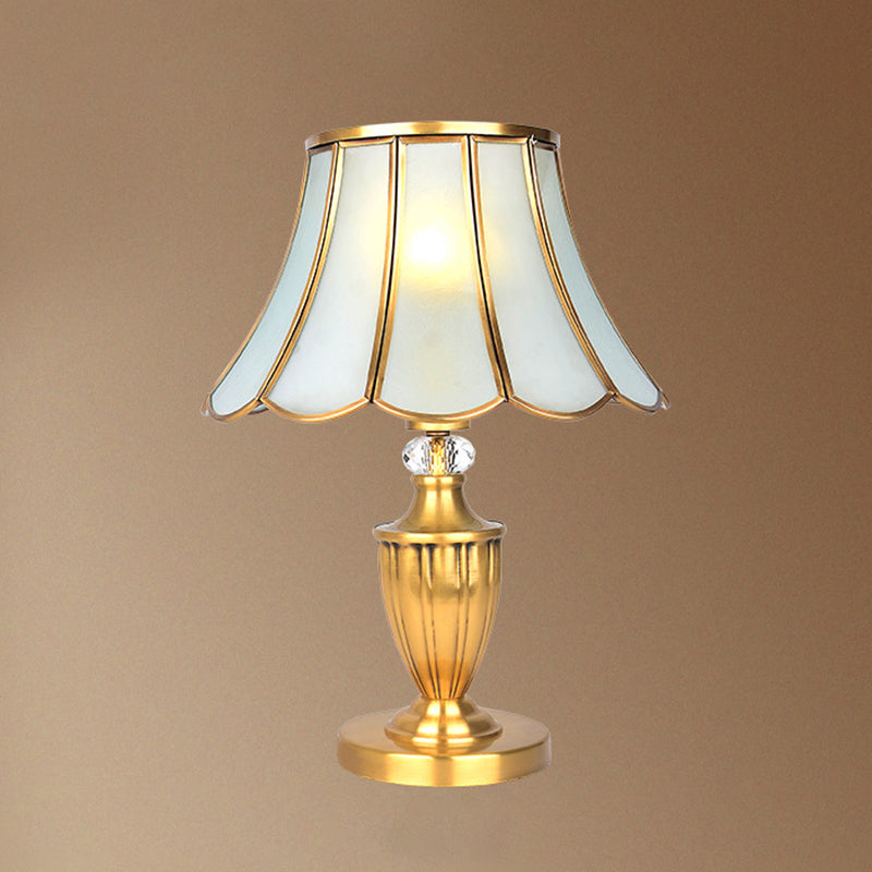 Lámpara de noche de tono de campana de latón vidrio biselado vintage 1 bombilla de la sala de estar iluminación