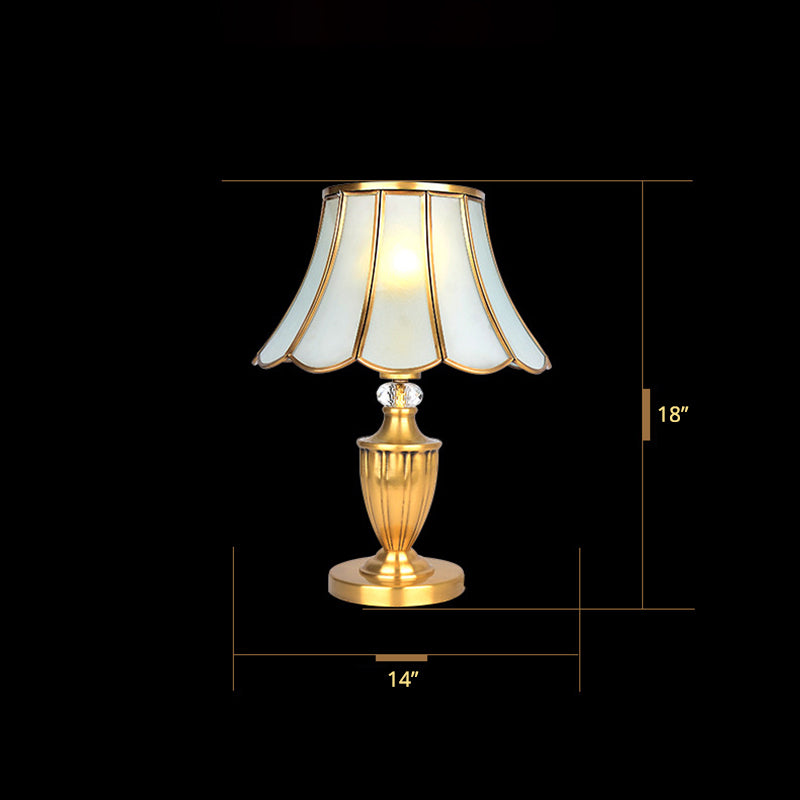 Lámpara de noche de tono de campana de latón vidrio biselado vintage 1 bombilla de la sala de estar iluminación