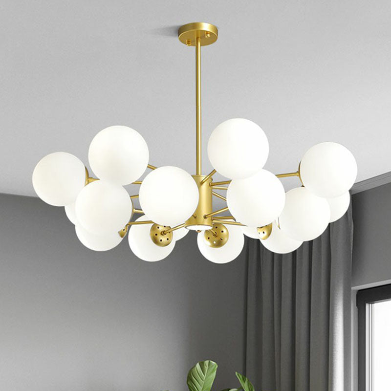 Gold Ball Chandelier Light Fixture Postmodern Glass Suspension Lighting for Living Room