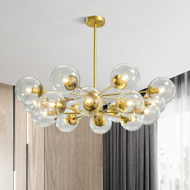 Gold Ball Chandelier Light Fixture Postmodern Glass Suspension Lighting for Living Room