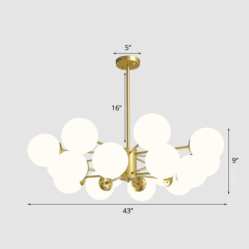 Gold Ball Chandelier Light Fixture Postmodern Glass Suspension Lighting for Living Room