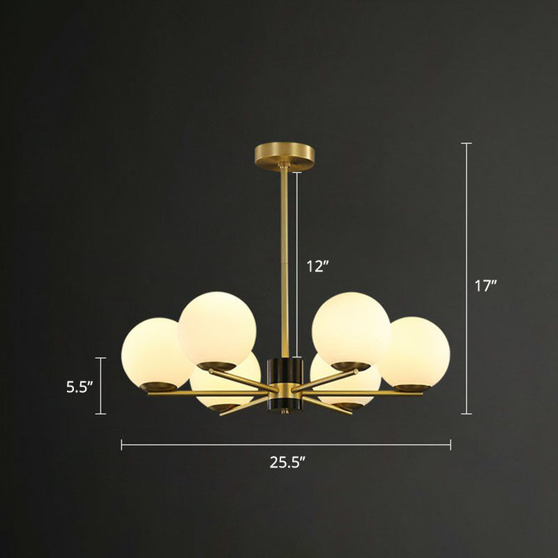 Milk Globe Globe Up lampadario Postmodernismo Finitura dorata Luce sospesa con design radiale