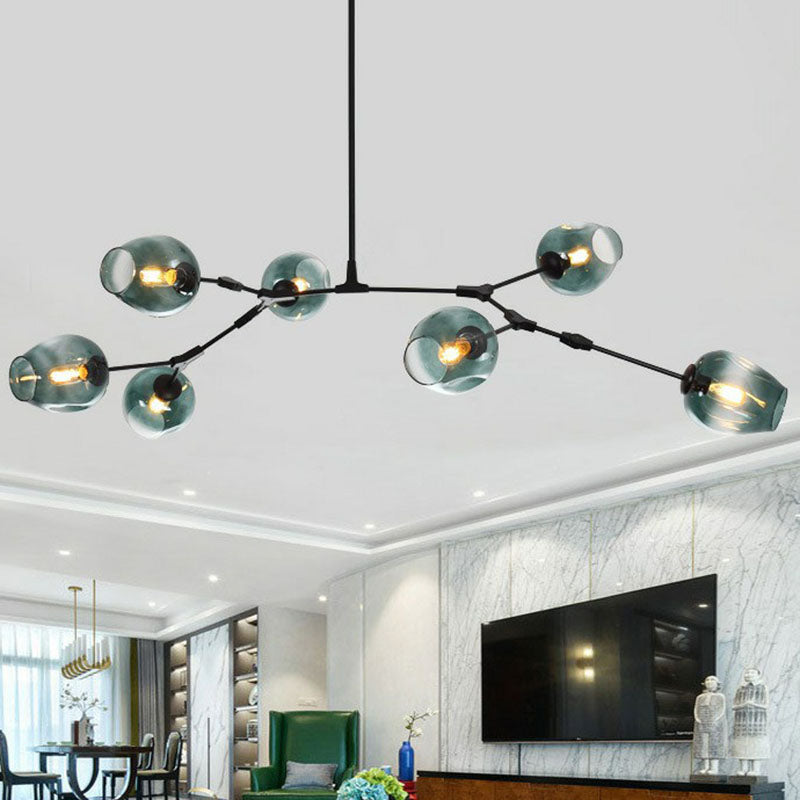 Nordic Molecular Hanging Lighting Dimple Glass 7 Heads Living Room Pendant Chandelier