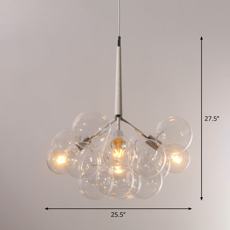 Bubble Chandelier Lighting Minimalist Transparent Glass Suspension Light for Living Room