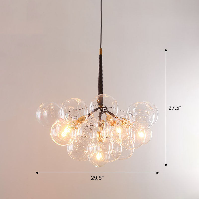 Bubble Chandelier Lighting Minimalist Transparent Glass Suspension Light for Living Room