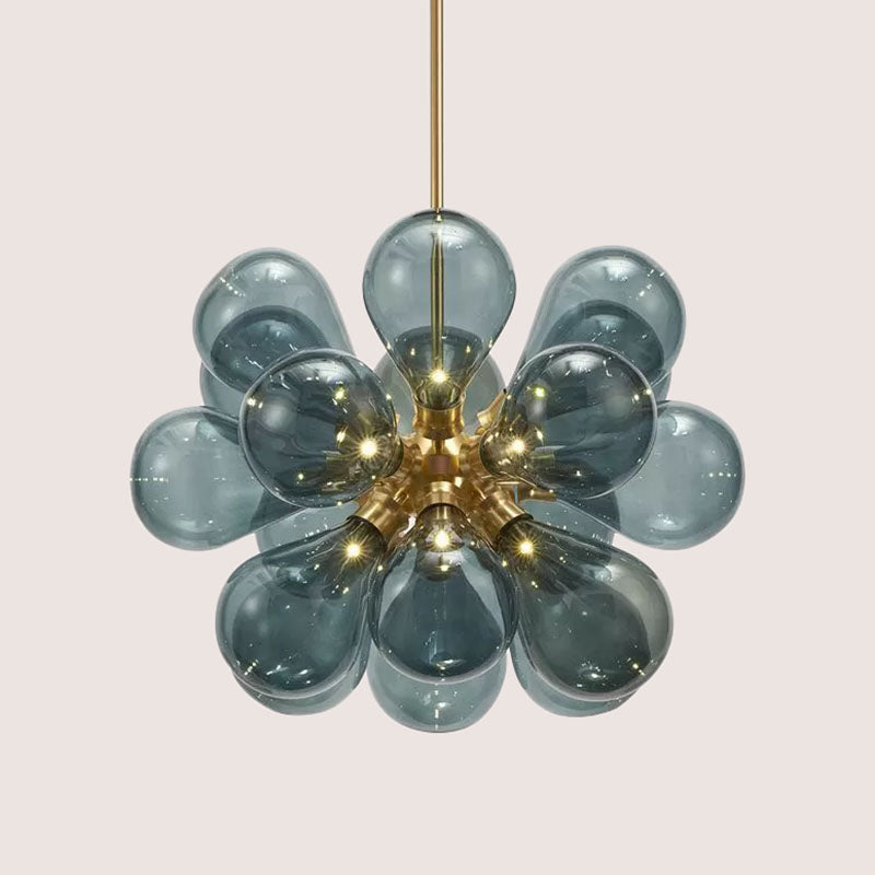 Postmodern Creative Bubbles lampadario vetro a sospensione da letto a 18 bulbina in oro