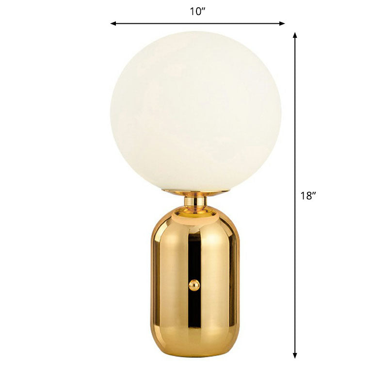 Tavolo da notte capsule chiacchierata in metallo postmoderno 1 lampadina per bambini lampada da comodino con sfumatura in vetro bianco