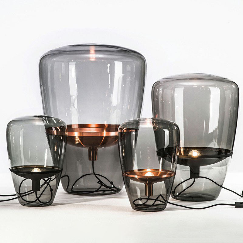 Lampada da tavolo a forma di bocciolo di vetro Lampada da comodino minimalista a 1 testa con paralume interno per piattino per soggiorno