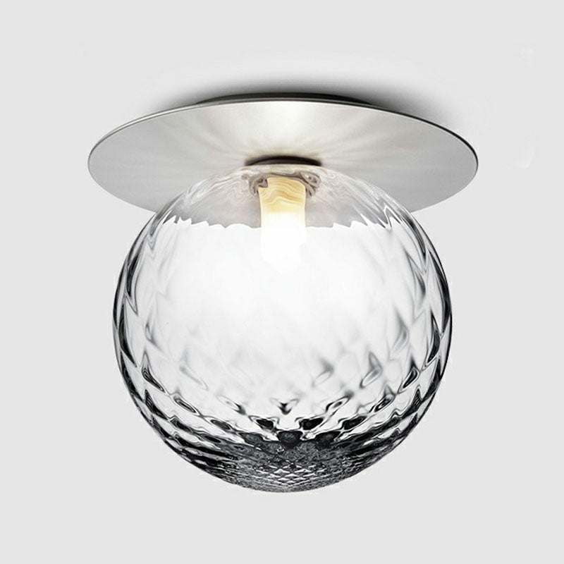 1 Glühbirnen -Gang Deckenlampe moderne Halbflush -Halterung mit Kugelglasschatten