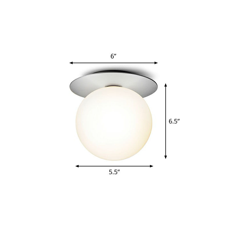 1 lámpara de techo de pasillo de bulbo iluminación moderna de montaje semi descarga con sombra de vidrio de bola