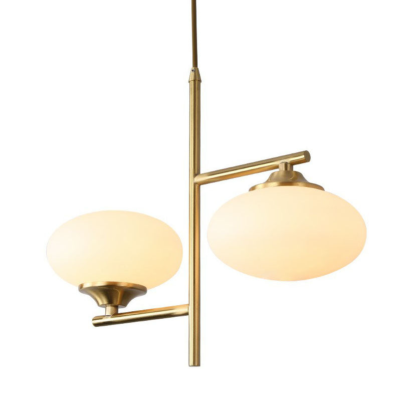 Vidry White Oval Posting Lighting Novela Minimalista Candelera de 2 luces en oro