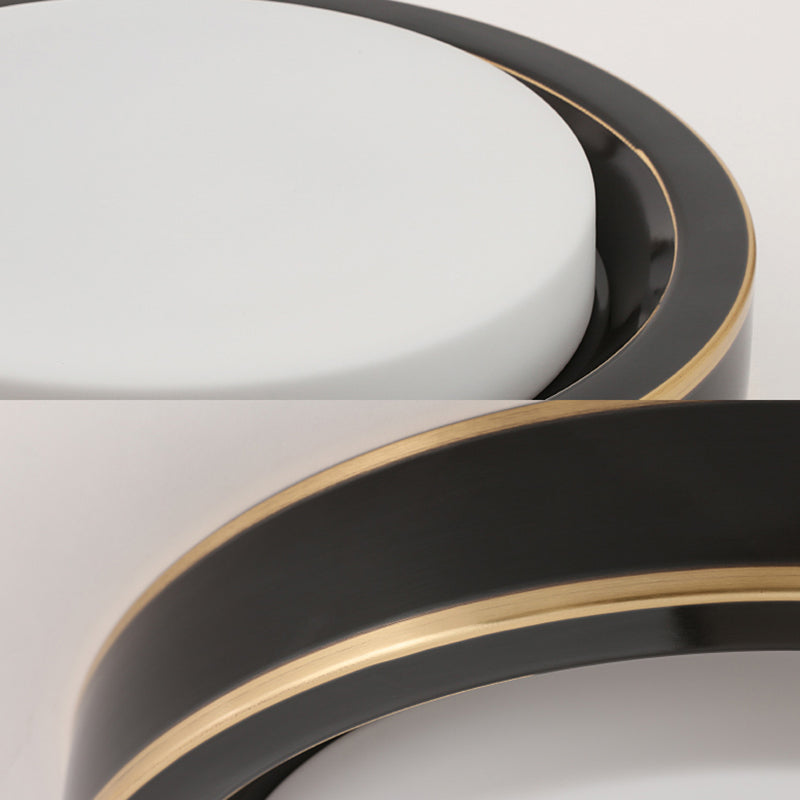 15"/19" W¬†Nero/ottone¬†Plafoniera da soffitto Drum Classic¬†Vetro smerigliato¬†LED¬†Camera da letto¬†Montaggio a incasso¬†in¬†Bianco/Luce calda¬†