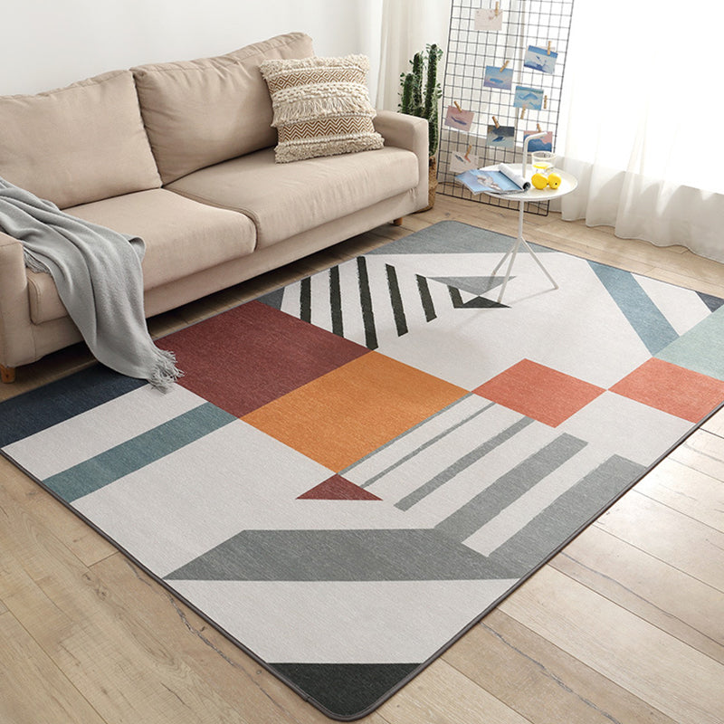 Glam Geometric Print Rug Multicolor Contemporary Rug Polypropylene Machine Wash Anti-Slip Pet Friendly Rug for Home
