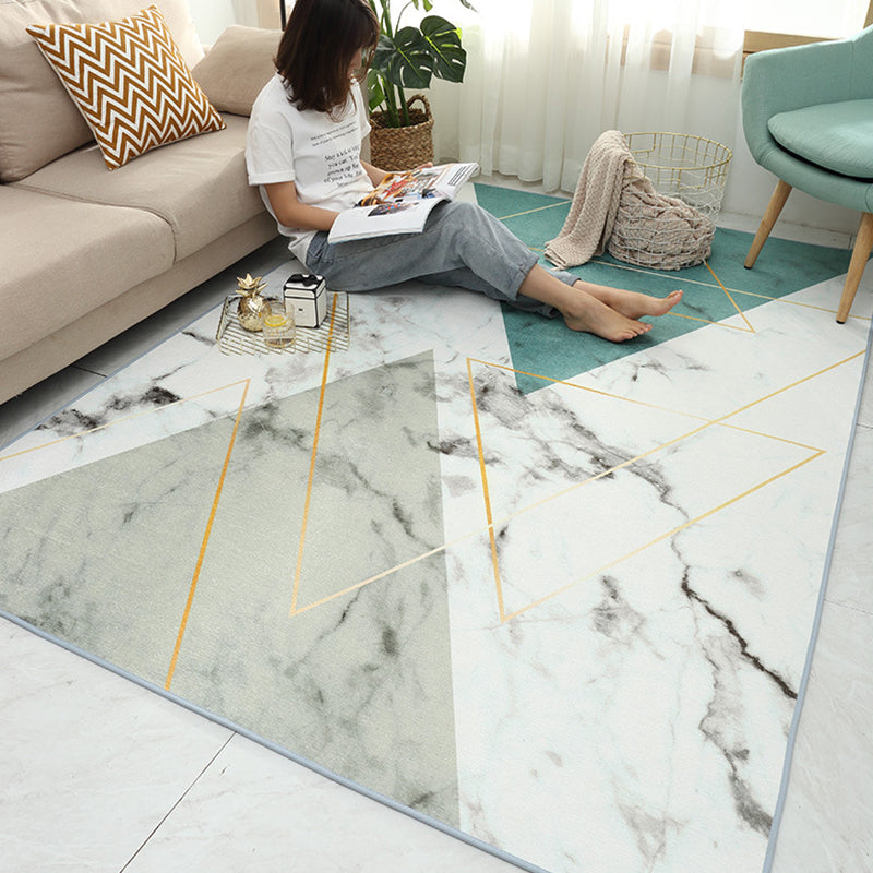 Glam Geometric Print Rug Multicolor Contemporary Rug Polypropylene Machine Wash Anti-Slip Pet Friendly Rug for Home