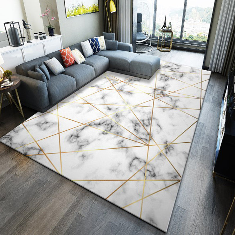 Fashion Modernism Rug Multi Colored Geometric Rug Stain Resistant Machine Wash Anti-Slip Backing Rug for Family Room