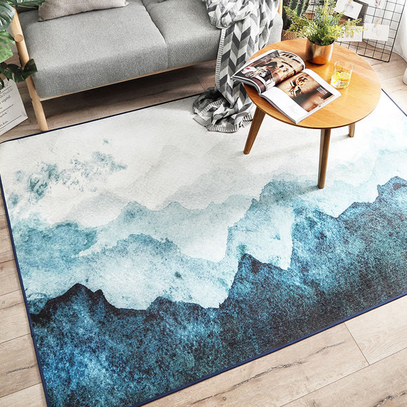 Stylish Multicolor Nordic Rug Synthetics Geometric Watercolor Carpet Non-Slip Stain Resistant Machine Washable Rug for Drawing Room