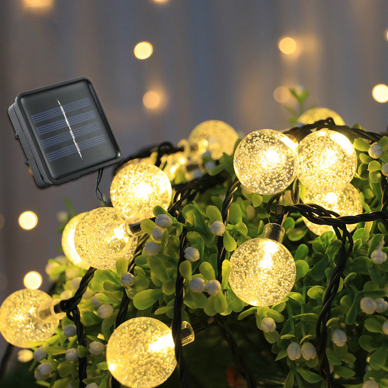 16.4ft Bubble Ball Solar String Light Contemporary Plastic 20 Heads Garden LED Fairy Lighting in Clear