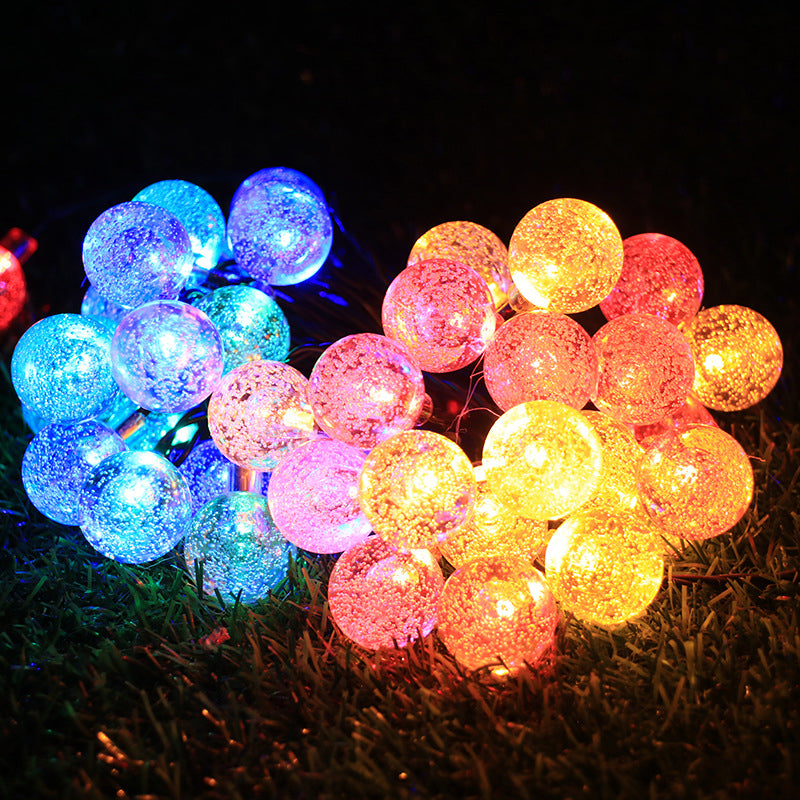 16.4ft Bubble Ball Solar String Light Contemporary Plastic 20 Heads Garden LED Fairy Lighting in Clear