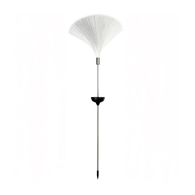 Optical Fiber Outdoor LED Lawn Light Plastic Decorative Solar Landscape Lighting in Clear, 2 Pcs