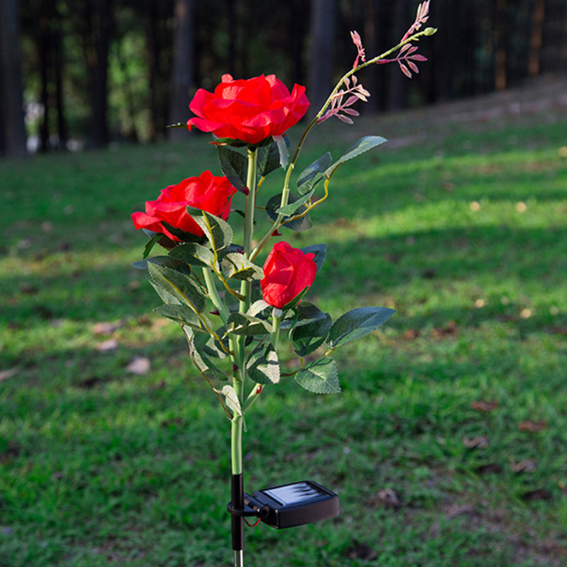 1 Pc Artistic Flower Shape LED Lawn Lighting Plastic Garden Solar Powered Stake Light