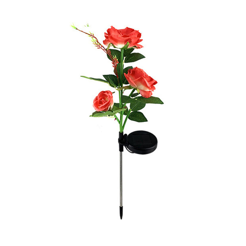 1 Pc Artistic Flower Shape LED Lawn Lighting Plastic Garden Solar Powered Stake Light