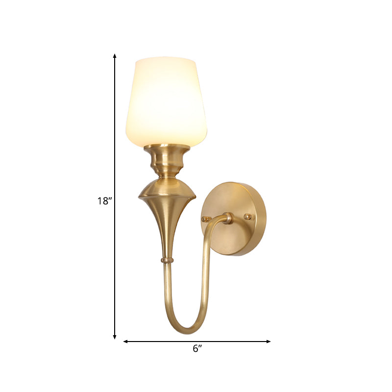 Cône en verre blanc applique Lumière