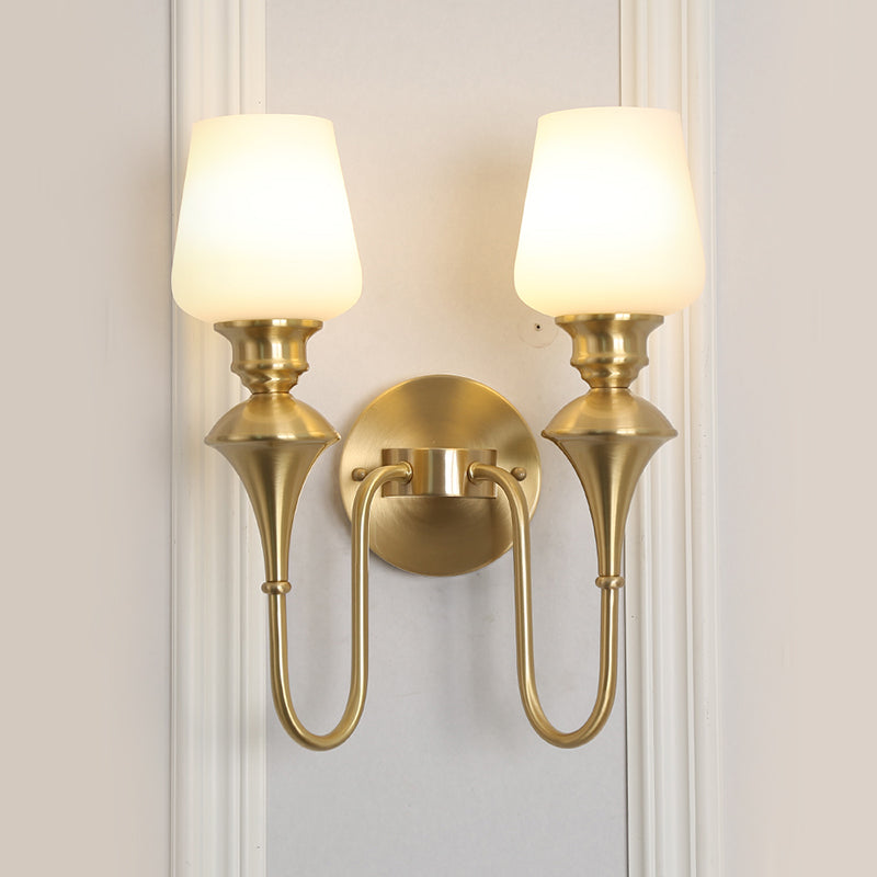 Cône en verre blanc applique Lumière