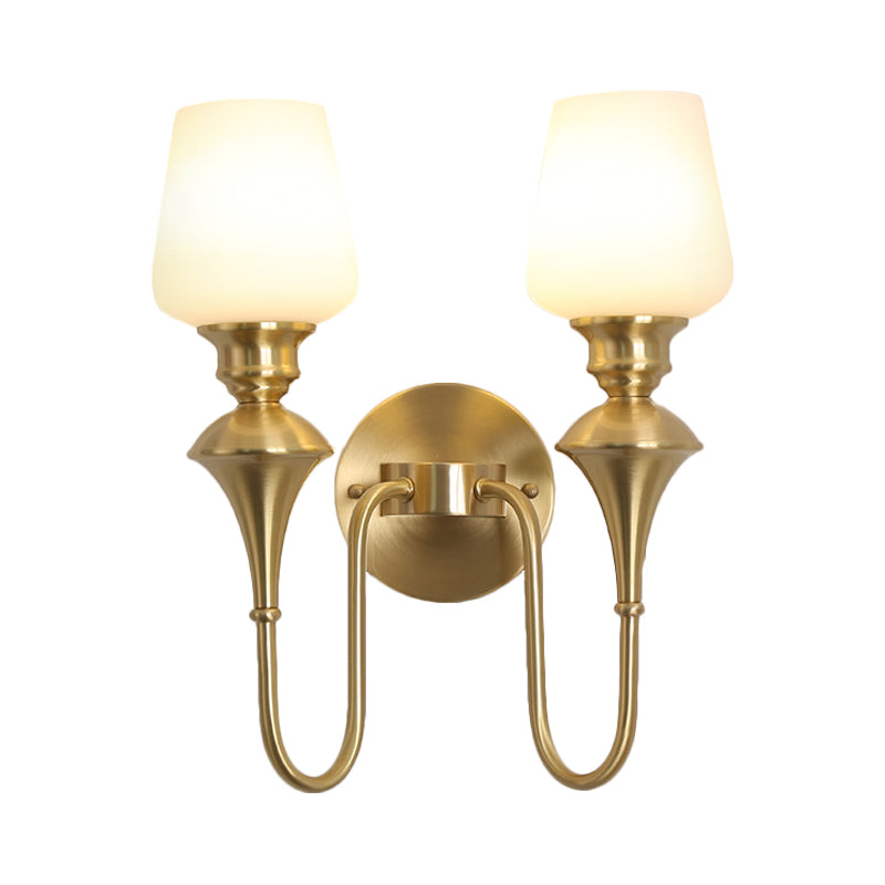 Cône en verre blanc applique Lumière