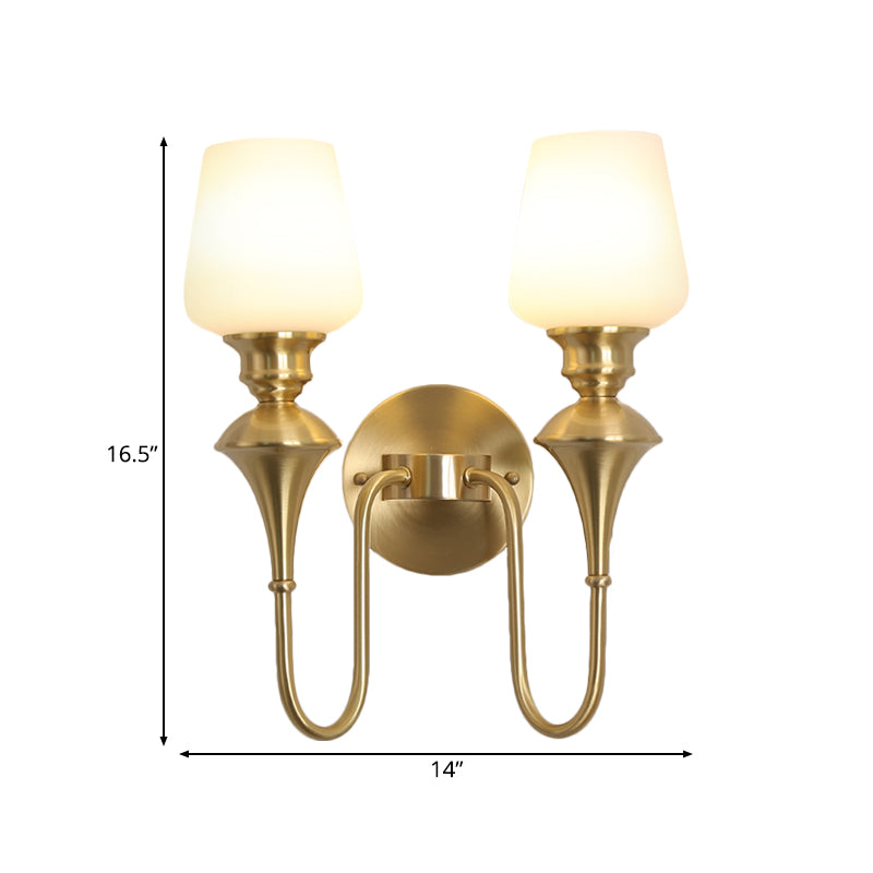 Cône en verre blanc applique Lumière