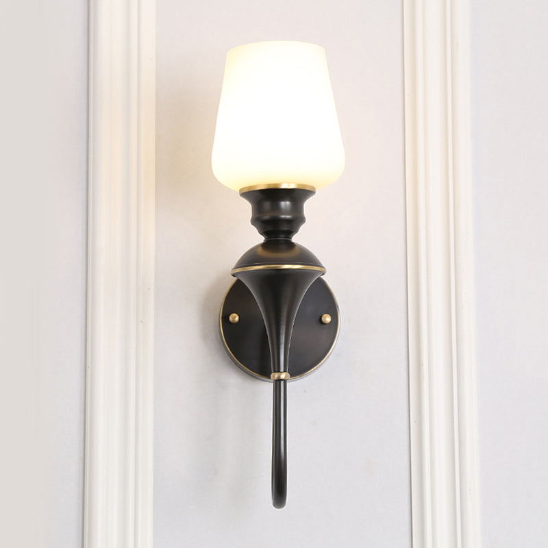 Cône en verre blanc applique Lumière
