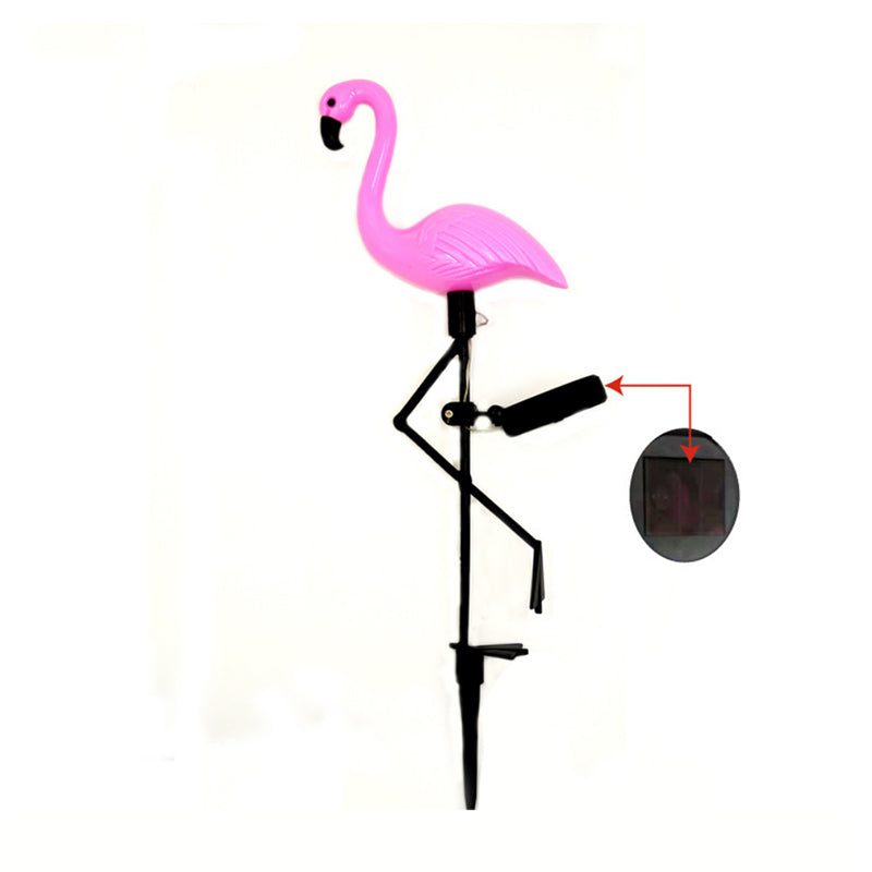 1 Pc Flamingo Shaped Solar Ground Lighting Contemporary Plastic Pink LED Landscape Light