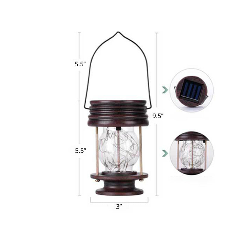 1 Pc Palace Outdoor Solar Suspension Lighting Metal Artistic LED Pendant Light in Brown