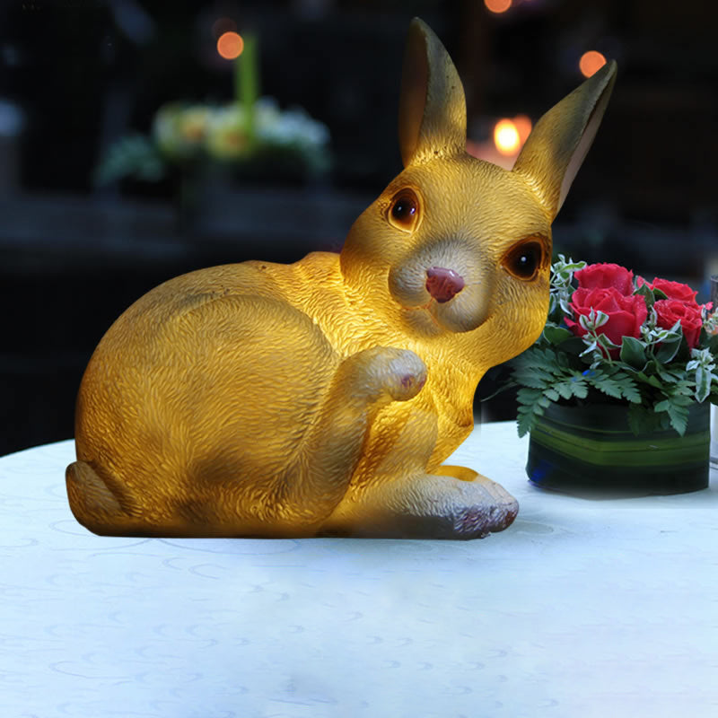 Animal Outdoor LED Ground Light Resin Decorative Solar Powered Landscape Lamp, 1 Piece