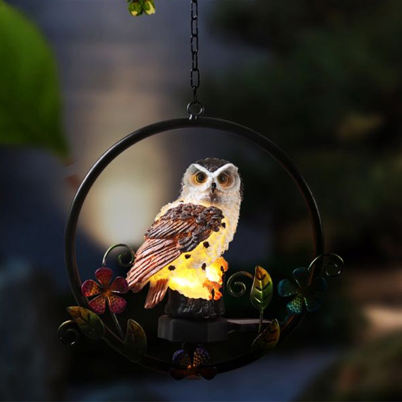 1 Pc Bird LED Suspension Light Decorative Resin Garden Solar Pendant Light Fixture