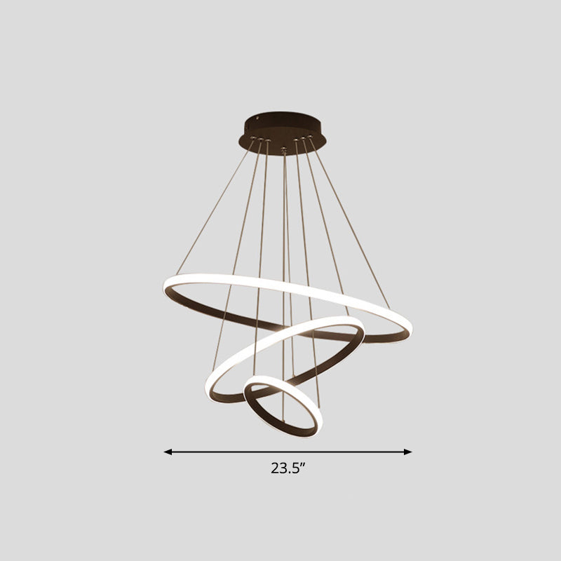 Acrylic Loop LED Pendant Light Simplicity Chandelier Lighting Fixture for Living Room