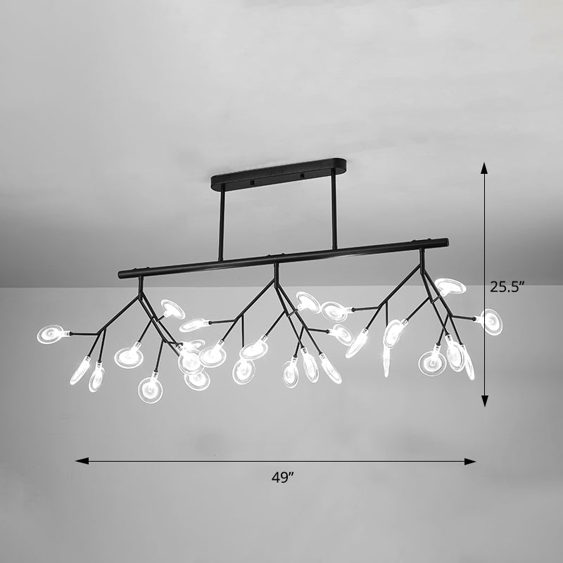 Minimalistic Firefly Island Pendant Light Acrylic 27-Head Restaurant Suspension Lamp
