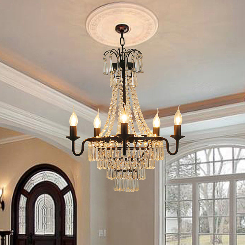 5 luces Luz de la lámpara del imperio de cristal de la sala de estar de la sala de estar de bombilla expuesta en la sala de estar de la sala de estar.