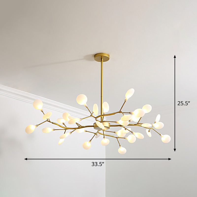 Gold Finish Firefly Hanging Lamp Modern Acrylic Chandelier Light Fixture for Living Room