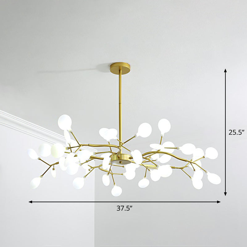 Gold Finish Firefly Hanging Lamp Modern Acrylic Chandelier Light Fixture for Living Room
