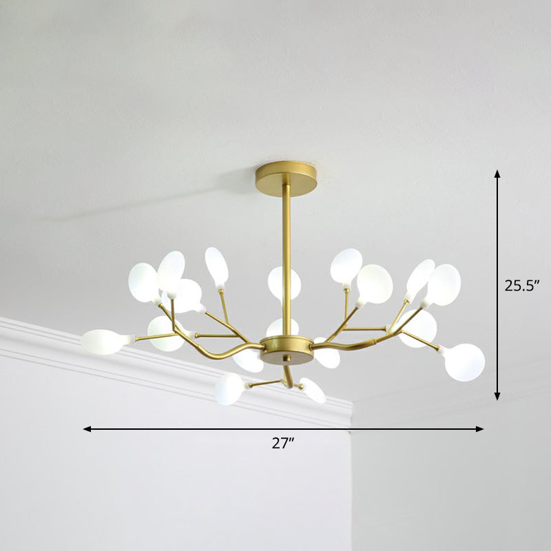 Gold Finish Firefly Hanging Lamp Modern Acrylic Chandelier Light Fixture for Living Room