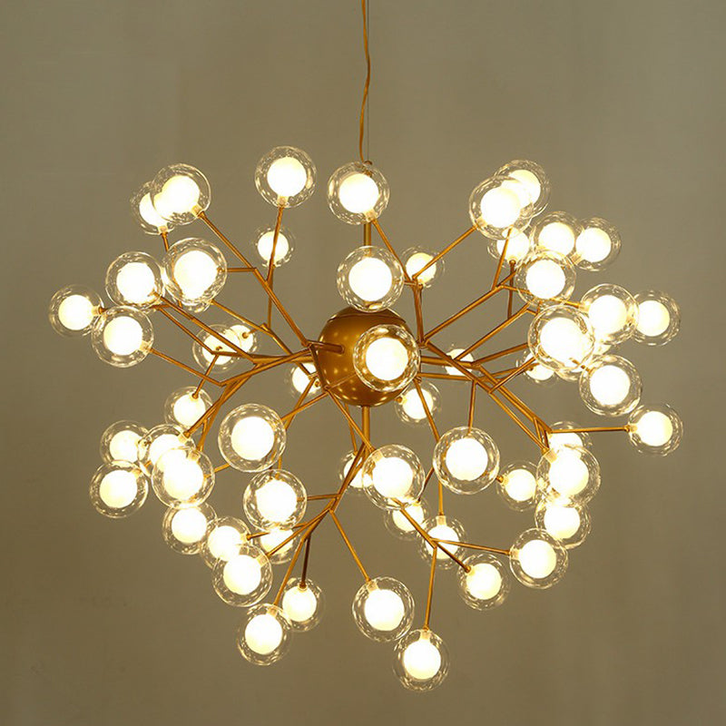 Postmoderne vuurvlieg hanglampverlichting Clear Ball Glass Restaurant Hangende kroonluchter