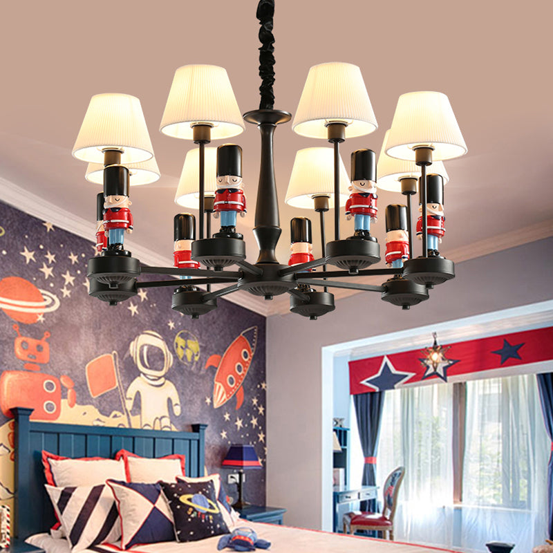 Konische hängende Lampe Kinder versammelten Stoff Schlafzimmer Kronleuchter Licht mit britischer Soldat -Deco in Schwarz