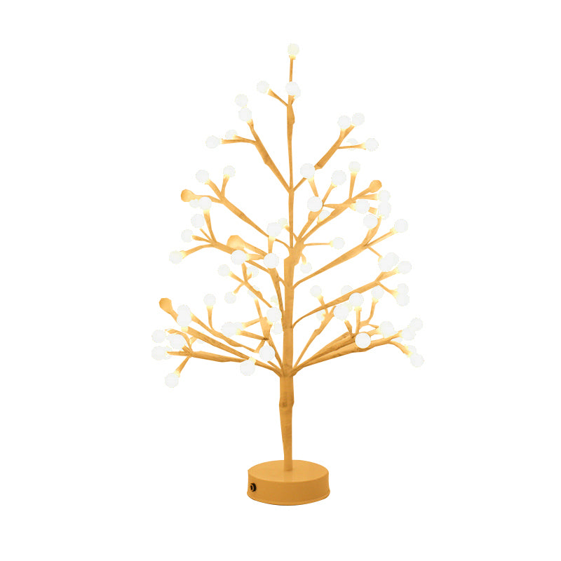 Plastic Tree Shaped Nightstand Lamp Nordic Style White LED Table Light for Bedroom